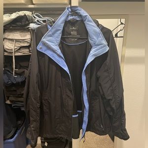 Women's L.L.Bean Sweater Fleece 3-in-1 Jacket Black and Blue